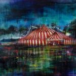 CIRCUS 2, oil pigments and enamel on canvas, 50x60cm, 2020, Mariarosaria Stigliano